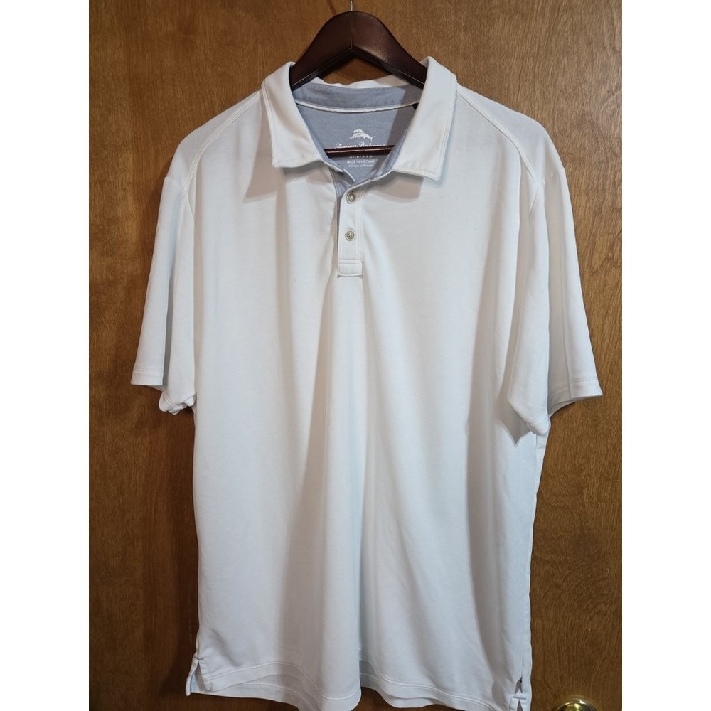 Tommy Bahama Marlin Performance Golf Polo Shirt Mens XXL‎ White Short Sleeve